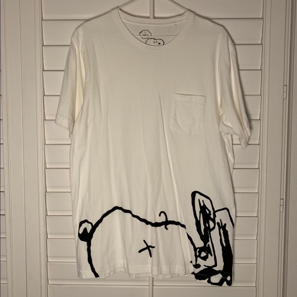 KAWS x PEANUT Uniqlo Snoopy Pocket White Tee